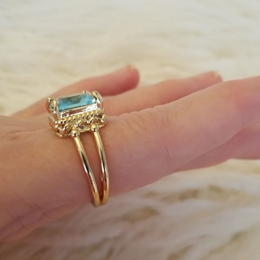 Ocean blue size 7 ring - Picture 7 of 8